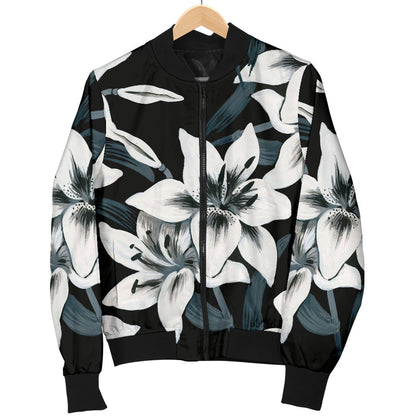 Lily Pattern Print Design 03 Men Bomber Jacket