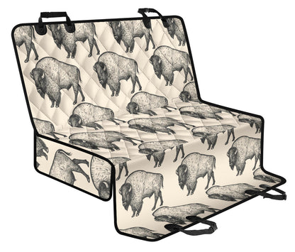 Bison Pattern Print Design 02 Rear Dog Car Seat Cover Hammock