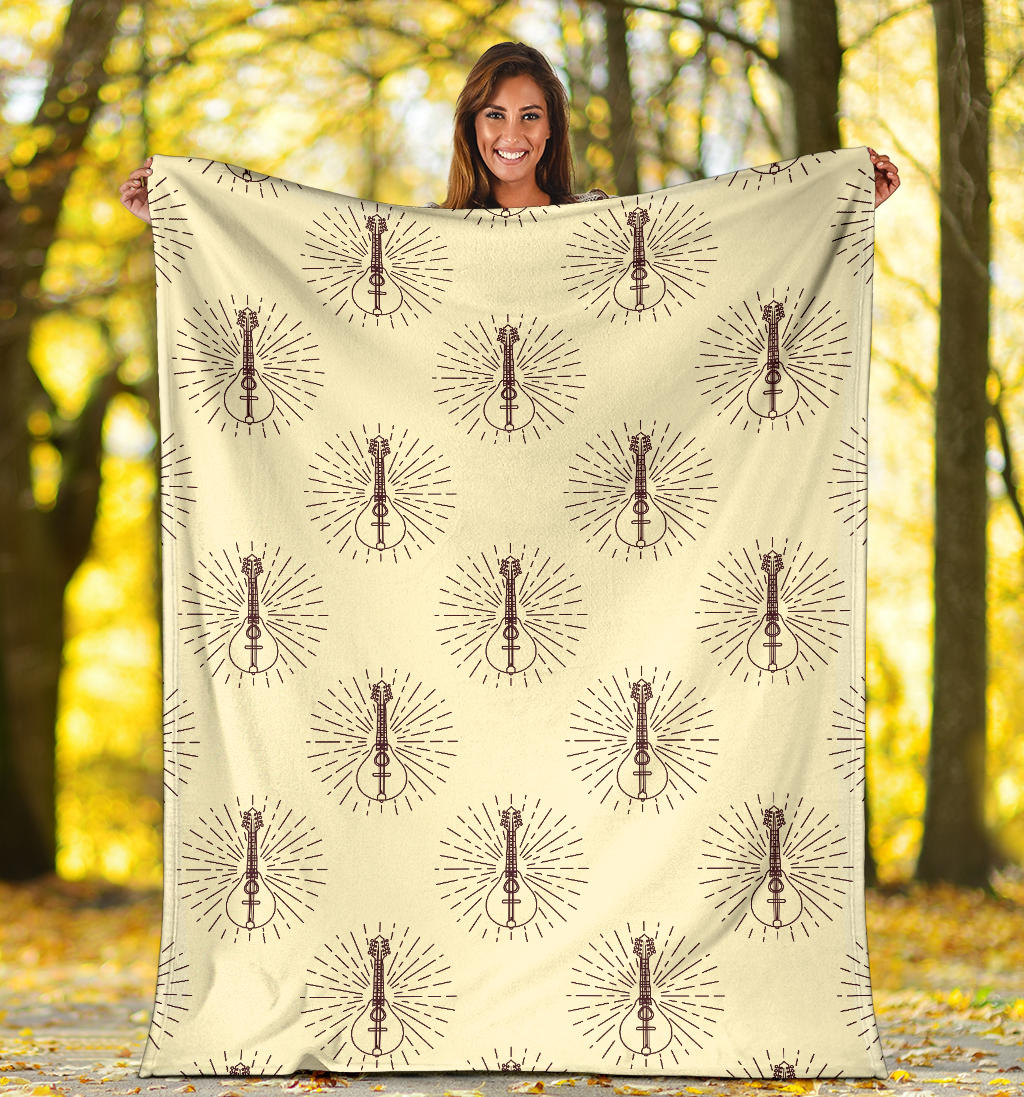 Mandolin Pattern Print Design 02 Premium Blanket