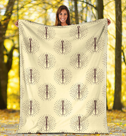 Mandolin Pattern Print Design 02 Premium Blanket