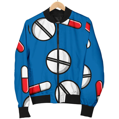 Pill Pattern Print Design A05 Men Bomber Jacket