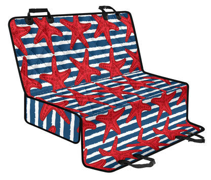 Starfish Red Pattern Print Design 02 Rear Dog Car Seat Cover Hammock