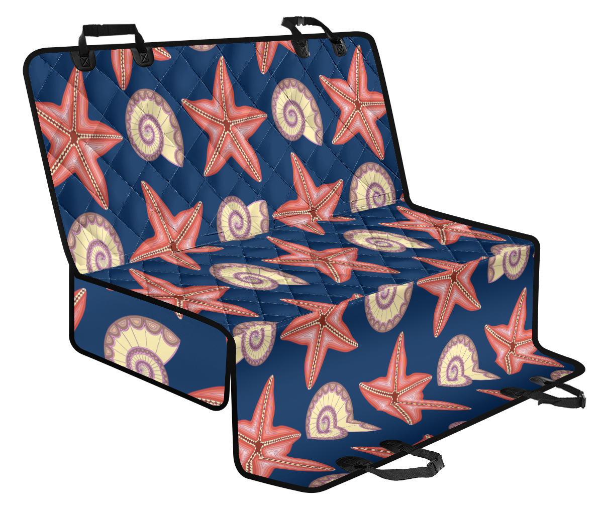 Starfish Pattern Print Design 03 Rear Dog Car Seat Cover Hammock
