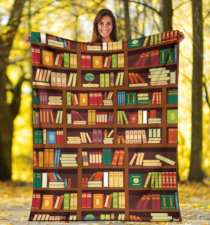 Book Pattern Print Design 06 Premium Blanket