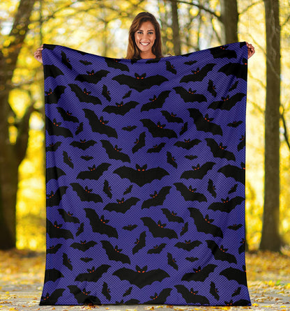 Bat Halloween Pattern Print Design 02 Premium Blanket