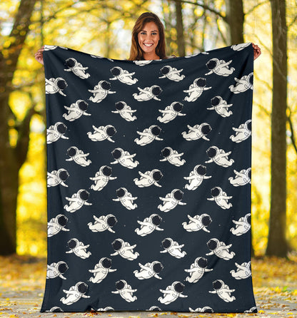 Astronaut Pattern Print Design 02 Premium Blanket
