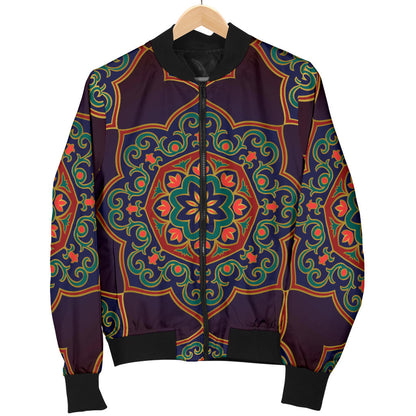Medallion Pattern Print Design 03 Men Bomber Jacket