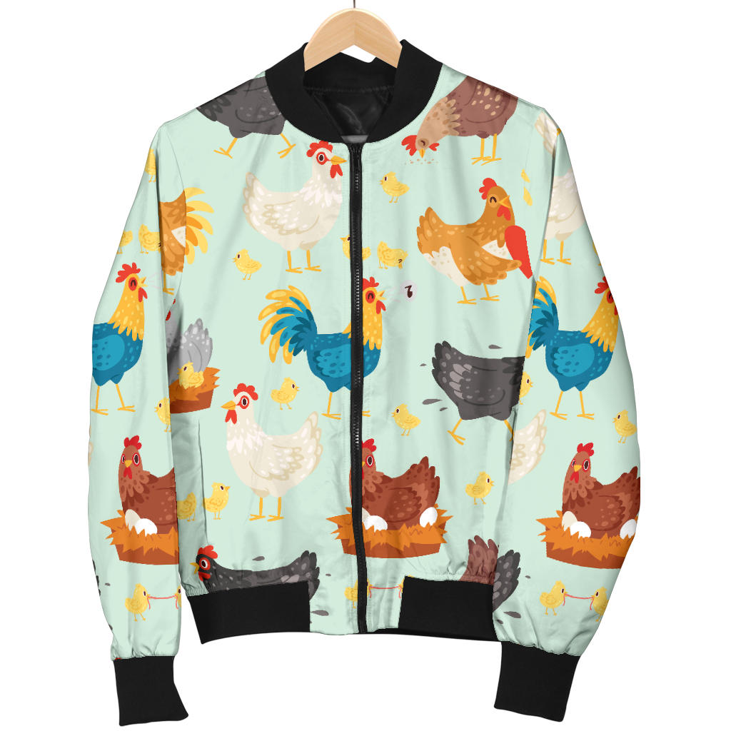 Chicken Pattern Print Design 07 Men Bomber Jacket