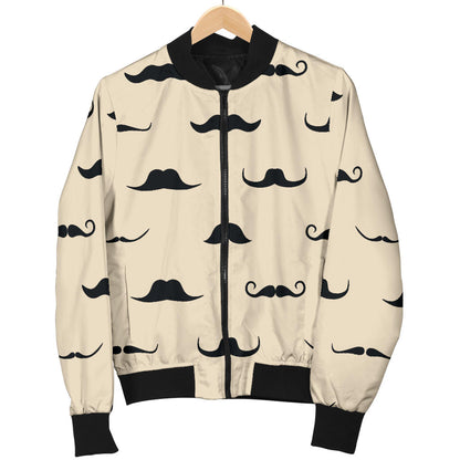 Mustache Pattern Print Design A03 Men Bomber Jacket