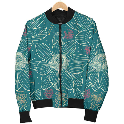 Lotus Pattern Print Design 01 Men Bomber Jacket