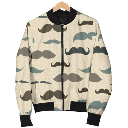 Mustache Pattern Print Design A01 Men Bomber Jacket