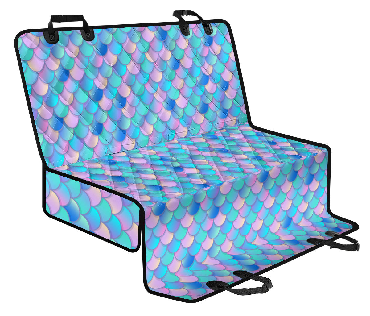 Mermaid Scales Pastel Pattern Print Design 07 Rear Dog Car Seat Cover Hammock