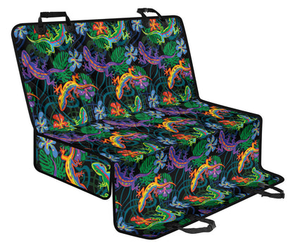 Gecko Colorful Pattern Print Design 01 Rear Dog Car Seat Cover Hammock