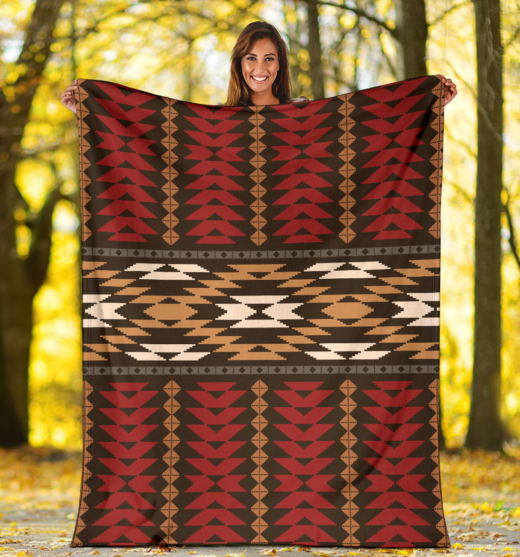 Native Pattern Print Design A02 Premium Blanket
