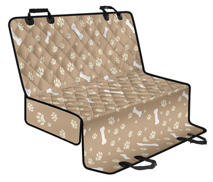 Dog Bone Paw Pattern Print Design 01 Rear Dog Car Seat Cover Hammock
