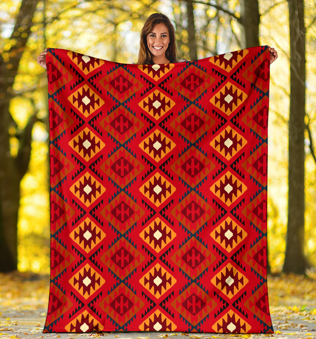 Aztec Pattern Print Design 06 Premium Blanket
