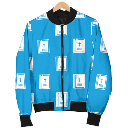 Bible Pattern Print Design 02 Men Bomber Jacket