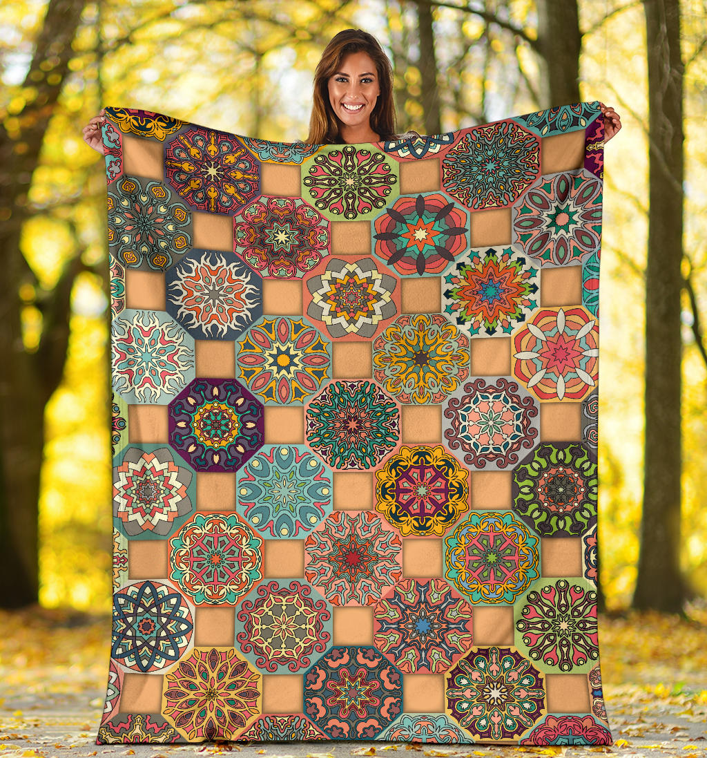 Boho Pattern Print Design 07 Premium Blanket