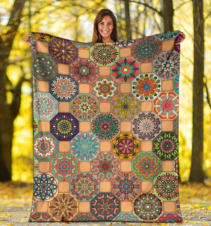 Boho Pattern Print Design 07 Premium Blanket