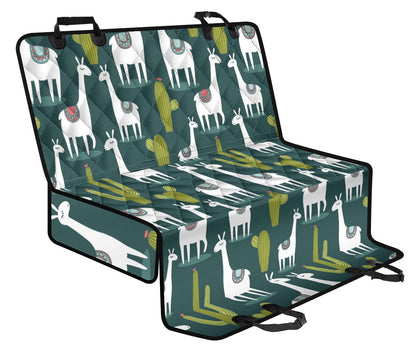 Llama Cactus Pattern Print Design 02 Rear Dog Car Seat Cover Hammock