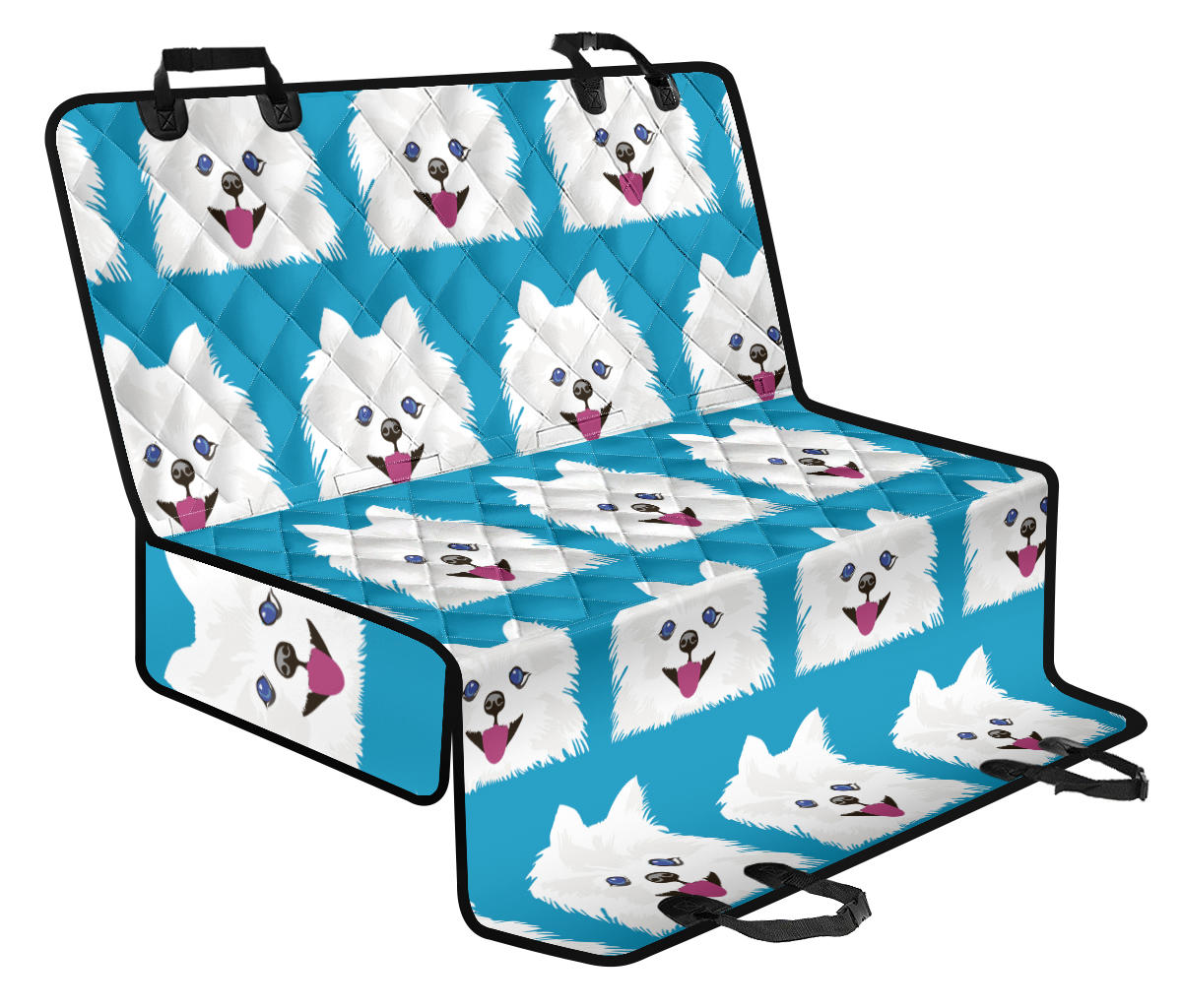 Pomeranians Pattern Print Design A05 Rear Dog Car Seat Cover Hammock