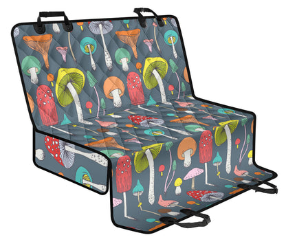 Mushroom Pattern Print Design A03 Rear Dog Car Seat Cover Hammock