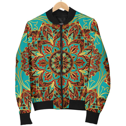 Medallion Pattern Print Design 02 Men Bomber Jacket
