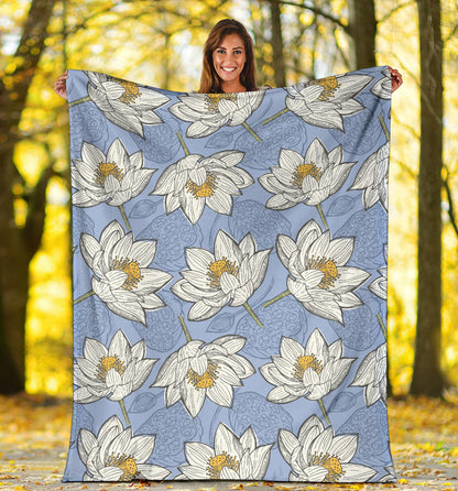 Lotus Pattern Print Design 04 Premium Blanket