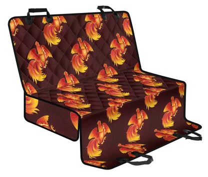 Rooster Pattern Print Design A04 Rear Dog Car Seat Cover Hammock