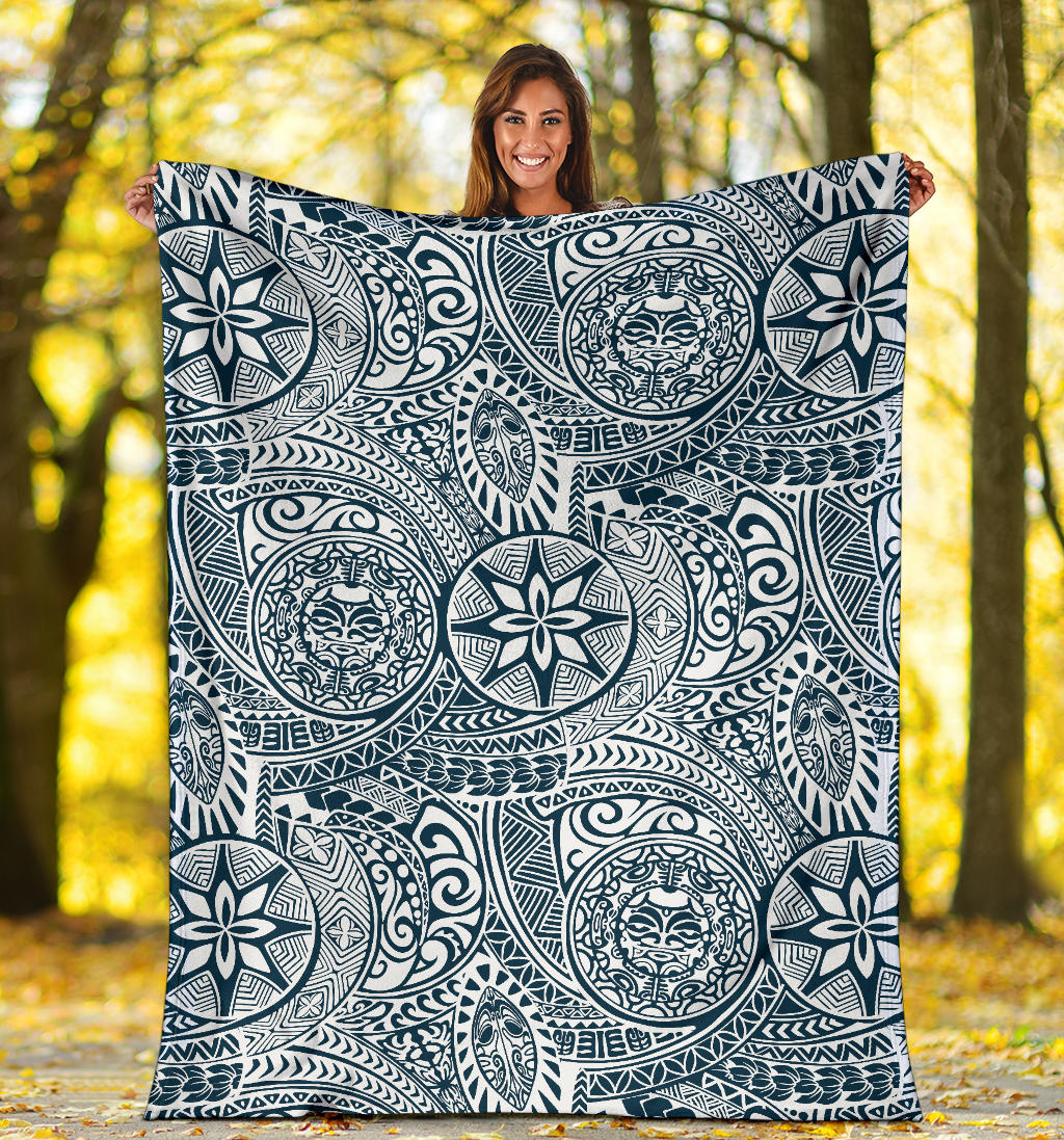 Polynesian Pattern Print Design A03 Premium Blanket