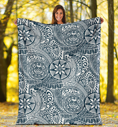 Polynesian Pattern Print Design A03 Premium Blanket
