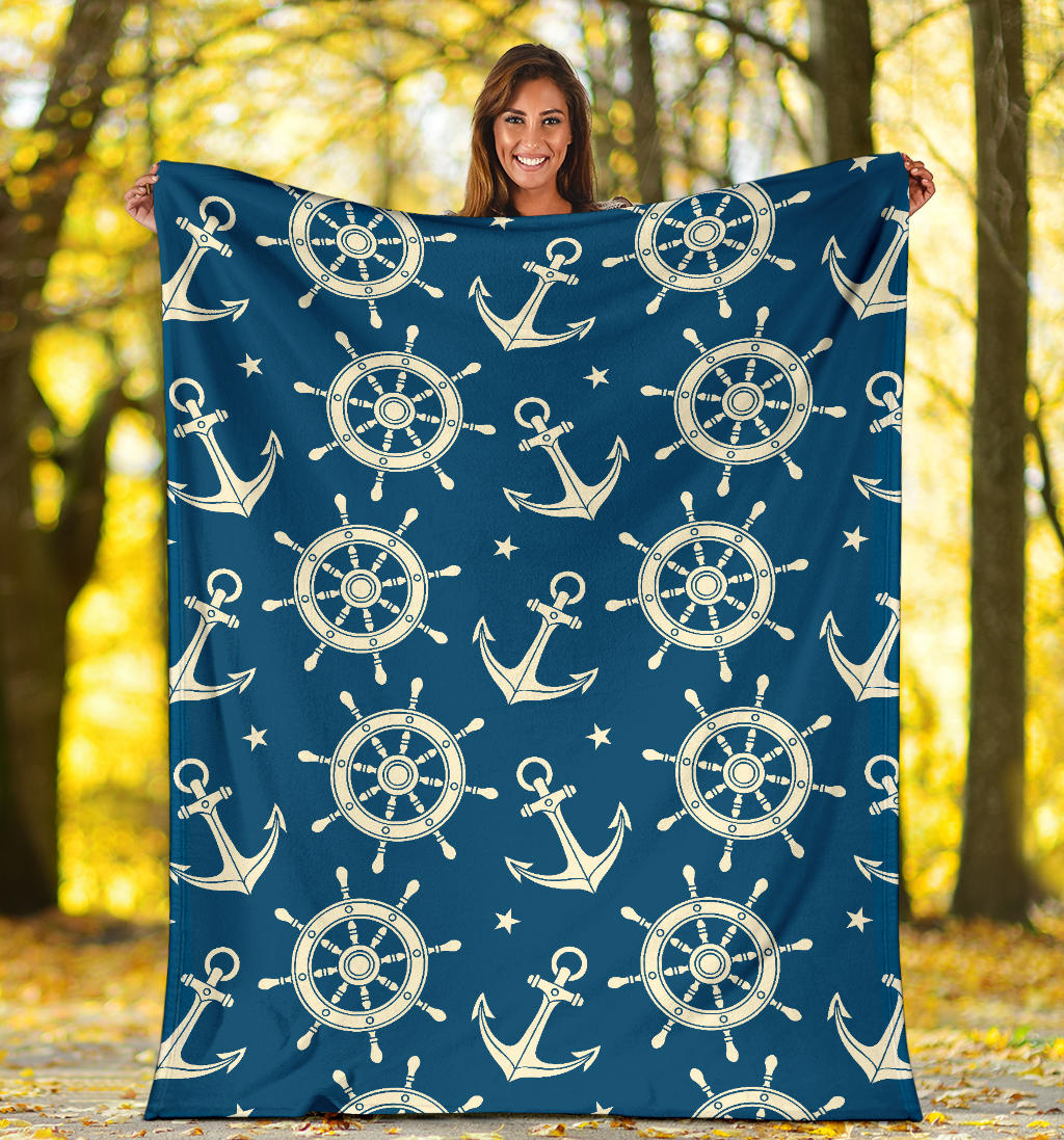 Anchor Pattern Print Design 01 Premium Blanket