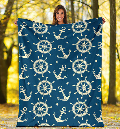 Anchor Pattern Print Design 01 Premium Blanket
