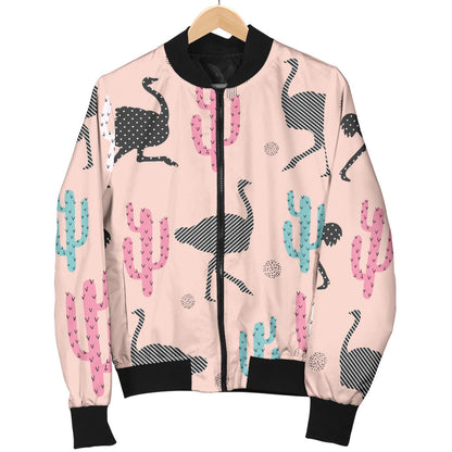 Ostrich Pattern Print Design 03 Men Bomber Jacket