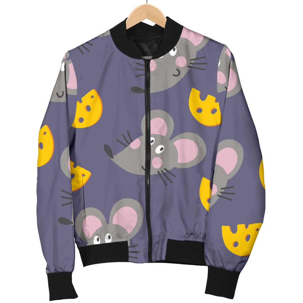 Rat With Cheese Pattern Print Design 01 Men Bomber Jacket