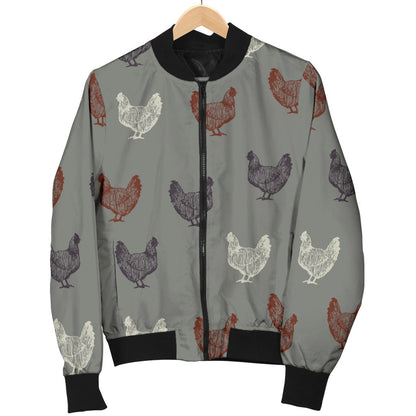 Chicken Pattern Print Design 01 Men Bomber Jacket