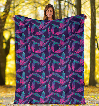 Banana Leaf Pattern Print Design 08 Premium Blanket