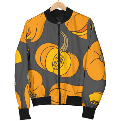Pumpkin Pattern Print Design A03 Men Bomber Jacket