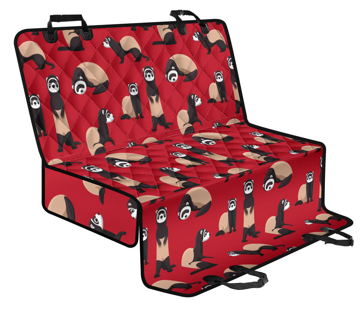 Ferret Pattern Print Design 02 Rear Dog Car Seat Cover Hammock