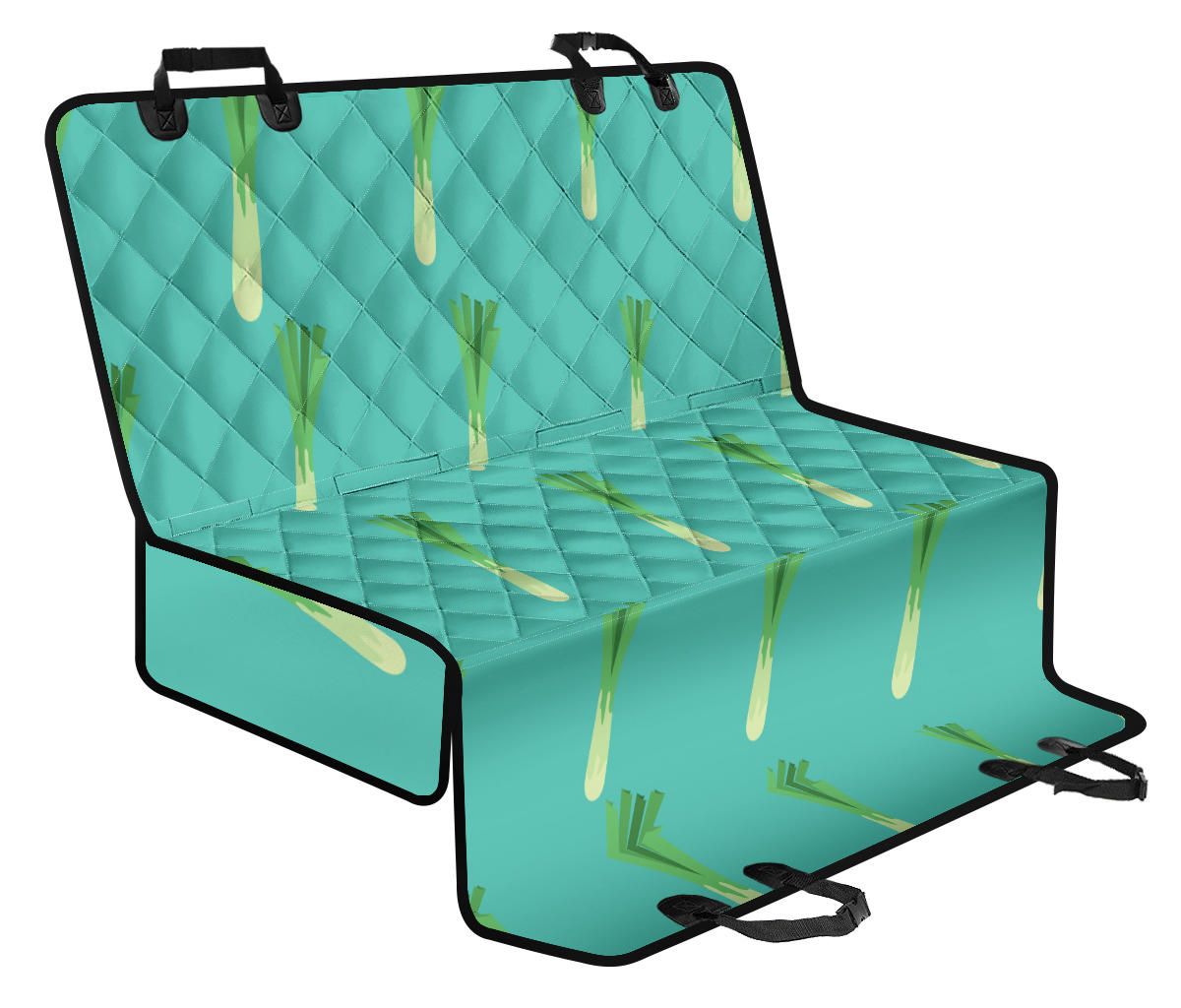 Leek Pattern Print Design 01 Rear Dog Car Seat Cover Hammock