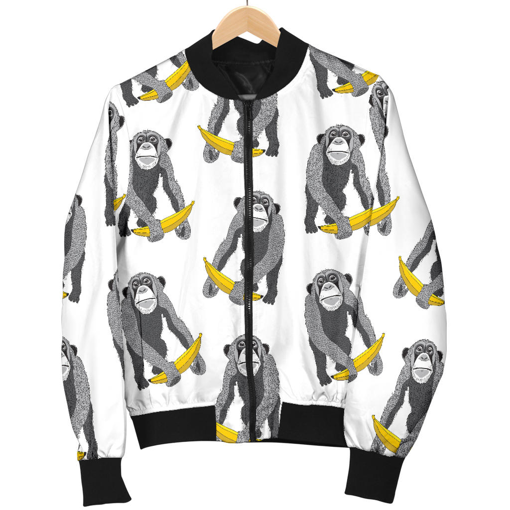 Chimpanzee Pattern Print Design 05 Men Bomber Jacket