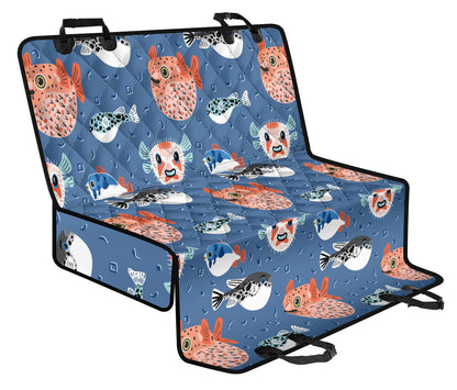 Fugu Pattern Print Design 02 Rear Dog Car Seat Cover Hammock