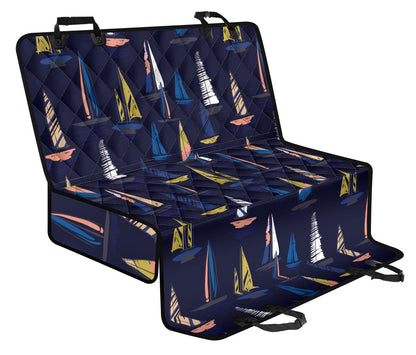 Sailing Ships Pattern Print Design A03 Rear Dog Car Seat Cover Hammock