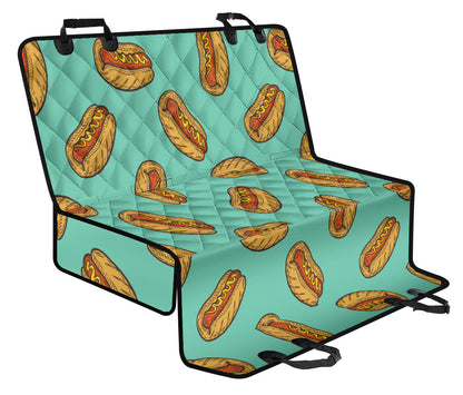 Hot Dog Pattern Print Design 04 Rear Dog Car Seat Cover Hammock