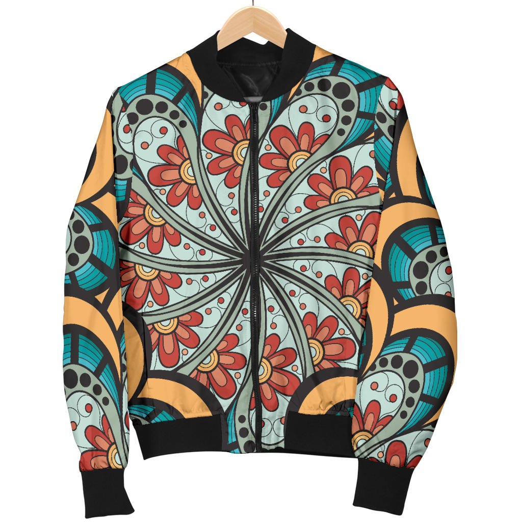 Mandala Pattern Print Design 01 Men Bomber Jacket