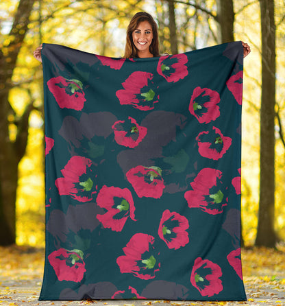 Morning Glory Pattern Print Design 01 Premium Blanket