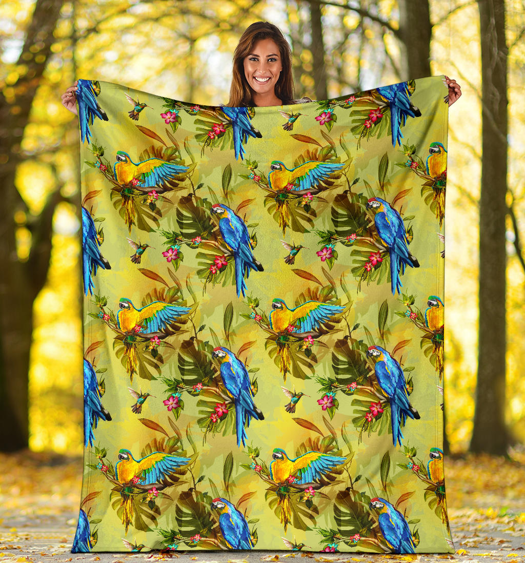 Parrot Pattern Print Design A02 Premium Blanket