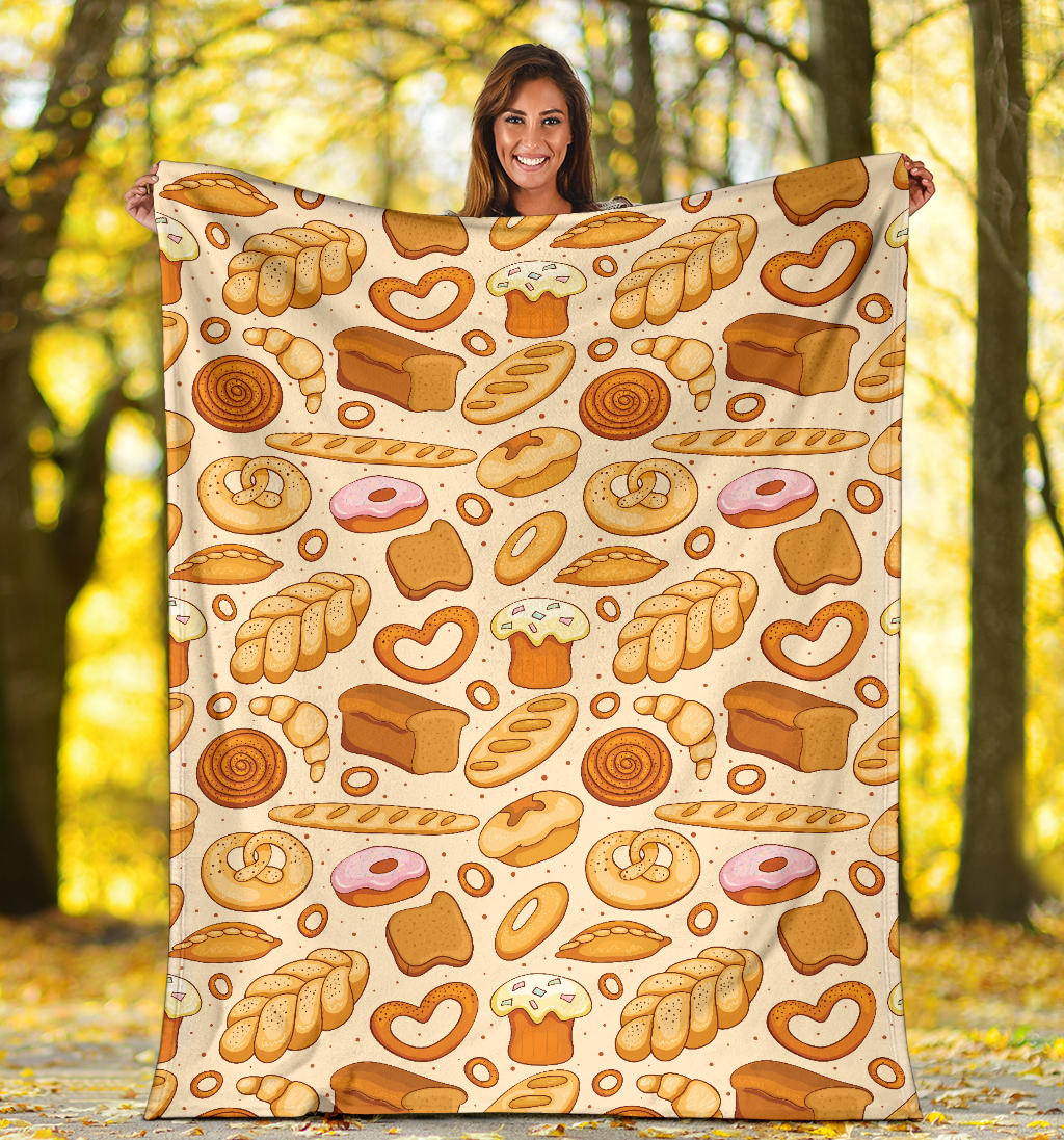 Bread Pattern Print Design 01 Premium Blanket