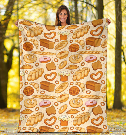 Bread Pattern Print Design 01 Premium Blanket