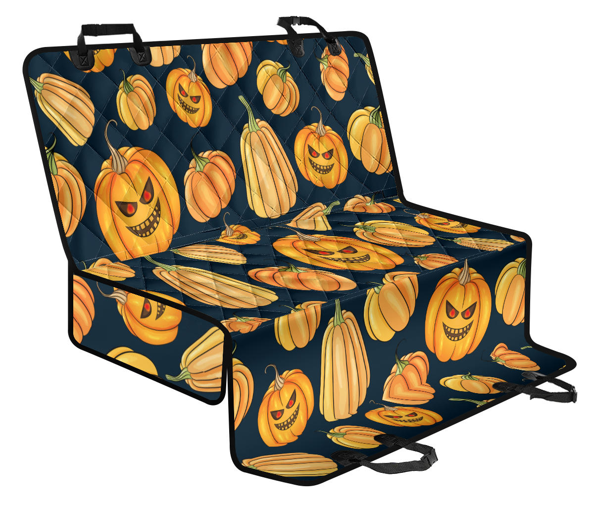 Pumpkin Halloween Pattern Print Design A04 Rear Dog Car Seat Cover Hammock